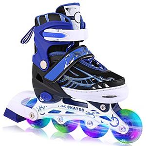 WeSkate Pattini in Linea per Bambini Pattini Comodi in Mesh Traspirante per Ragazze e Ragazzi Taglia con dimensioni regolabili 31-42