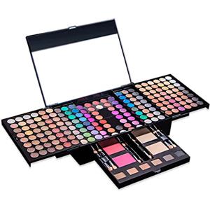 JasCherry Set di Trucchi Make Up Cosmetico Valigia per il Trucco Kit Trucchi Tutto in Uno Tavolozza per Beauty Case Make Up Scatola Completo Valigetta con ombretto, Compatta Blush polvere #D