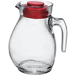 Bormioli Rocco BOR103 Caraffa da Tavola in Vetro, con Tappo Rosso, 150 cl