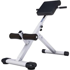 GORILLA SPORTS® Panca per Schiena e Addominali - Pieghevole, Altezza Regolabile in 5 Livelli, Multifunzione, Max. 120kg, Nero/Bianco - Sedia Romana, Iperestensione, Allenamento dei Dorsali, Palestra
