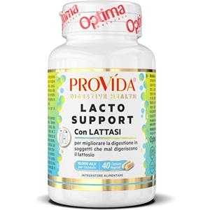 Provida Lacto Support per digerire lattosio, latte e latticini 40 Capsule Vegetali Provida Digestive Health, adatto a vegetariani e vegani