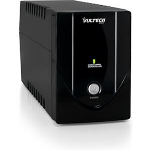 VulTech UPS1200VA-LITE Gruppo di continuità UPS Serie Lite 1200VA 600Watt, 2x Bipasso 10-16A/Schuko + 1x IEC13, Funzione Overload, Protezione da Blackout, sbalzi di tensione per Pc, videosorveglianza