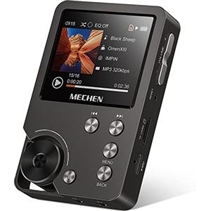 MECHEN M30 Lettore MP3 64GB, Hi Res Lettore FLAC Audio Digitale ad alta Risoluzione DSD Senza Perdita, Doppio DAC CUE Equalizzatore Rotella di Scorrimento, Memoria Espandibile a 256GB (Grigio)