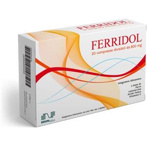 EIDON SALUS FERRIDOL - Integratore naturale per le carenze di Ferro - Ferro bisglicinato chelato, Acido Folico, Lattoferrina e Vitamina C - 20 cpr da 800 mg