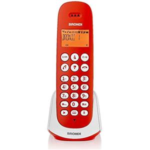 Brondi Adara Telefono Cordless, Rosso/Bianco