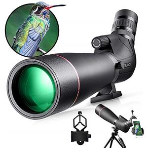 HUTACT Potente cannocchiale 20-60X80 Telescopio monoculare per tiro a vista a lunga distanza con telefono Adattatore impermeabile BAK4 per bambini, adulti, birdwatching, (HTK-72(NEW))