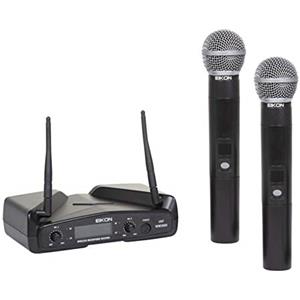 Proel EIKON WM300DM - Doppio Radiomicrofono UHF Wireless Professionale con 1 ricevitore + 2 trasmettitori Palmari, Nero (EIKON WM300DM)