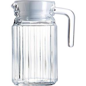 MGE World MGE - Caraffa Acqua in Vetro con Tappo - Bottiglia da Tavola per Acqua, Tè, Succo di Frutta - 0.6 Litri