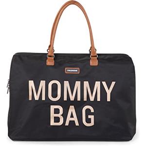 CHILDHOME, Mommy Bag, Borsa per il cambio, Maternità, Borsa da viaggio, Grande capacità, Fasciatoio, Tracolla regolabile, Compartimenti, Tasca isolata, Passaggio valigia, nero e oro