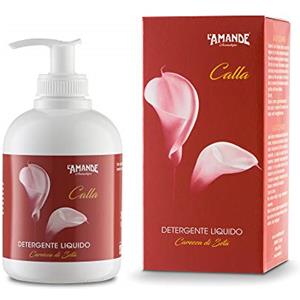 L'AMANDE - Sapone Liquido Mani e Corpo Fresco e Delicato, Bagnoschiuma Gel Detergente Nutriente e Idratante, Sapone Mani e Docciaschiuma Naturale con Note di Rosa, Bergamotto, Gelsomino - Calla 300 ml