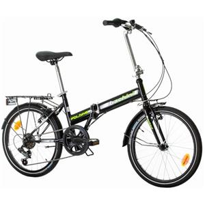 Multibrand Distribution PROBIKE pieghevole 20 pollici, bicicletta pieghevol a 6 marce, bicicletta da uomo e ragazzo, parafanghi, adatto a partire da 155 cm - 185 cm (nero verde lucido)