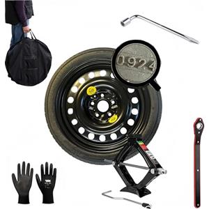 D'ANGELO KIT RUOTINO DI SCORTA IN FERRO 18 125/70 R18 COMPATIBILE CON BMW SERIE 1 F20 SERIE 3 F30 F31 SERIE 4 F32 CON CRIC CHIAVE E SACCA
