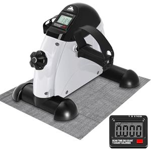 EVOLAND Mini Cyclette da Casa, Esercitatori Pedaliera Cyclette Fitness per Braccia e Gambe Pedaliera Regolabile Digitale Mani e Piedi Pedale con LCD Display