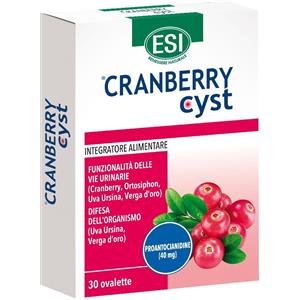 ESI Cranberry Cyst - Integratore Alimentare 30 Ovalette con Estratto di Cranberry e Uva Ursina per il Benessere delle Vie Urinarie