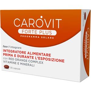 Carovit Forte Plus - Integratore Alimentare per Abbronzatura - 30 Capsule con Estratti Vegetali e Vitamine