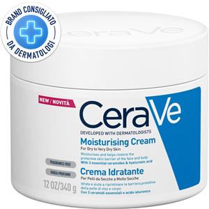 CeraVe Crema Idratante, Per Pelli Da Secche a Molto il Corpo e Viso, 340 g ml