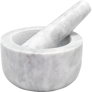 NERTHUS FIH 896 Mortaio in marmo bianco resistente e facile da pulire