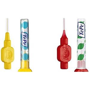 TEPE Scovolini interdentali originali & ndash; Scovolini interdentali tra i denti, confezione da 20, colore: giallo & TePe Scovolini interdentali Originali, misura ISO 2, rosso