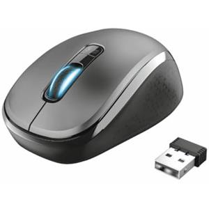 Trust Yvi Mouse Wireless Modalità Doppia, 800-1600 DPI, Bluetooth/2.4GHz, 4 Pulsanti, Ricevitore USB, per PC/Laptop/Mac/Tablet/Smartphone - Nero