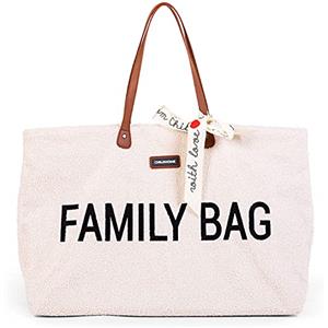 CHILDHOME, Family Bag, borsa per il cambio, borsa fasciatoio borsa da viaggio e weekend, grande capacità, custodia staccabile inclusa, Teddy écru