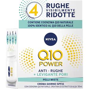 NIVEA Q10 Power Crema Giorno Anti-rughe e Levigante SPF 15 - Idrata e Minimizza i Pori, 50 ml