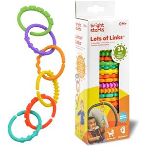 Bright Starts Catene di Giocattoli Massaggiagengive - 24 Pezzi Senza BPA per Bambini da 0 Mesi