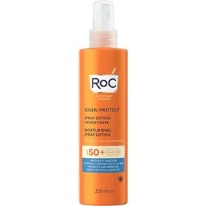RoC Soleil Protect Lozione Spray Idratante SPF 50 - Protezione Solare Vellutata e Idratante 200ml