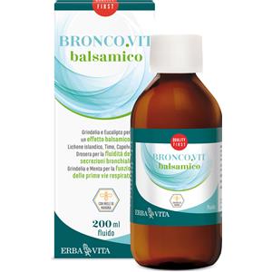 Erba Vita Broncovit Fluido Balsamico 200 ml - Integratore per Vie Respiratorie con Capelvenere e Drosera