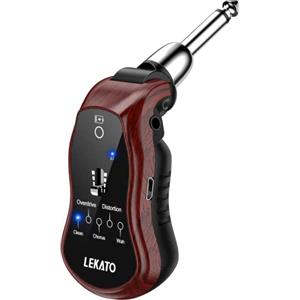 Lekato, Mini amplificatore per chitarra con attacco per cuffie, ricaricabile, tascabile, con ricevitore Bluetooth, con clean, chorus, overdrive, distorsione e wah wah