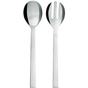 Alessi Santiago - Posate per insalata in acciaio inossidabile 18/10 lucido, design di David Chipperfield, lunghezza 25 cm