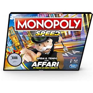 Hasbro Monopoly Speed - Gioco da Tavolo Veloce in Meno di 10 Minuti con Cronometro e Gioco Simultaneo