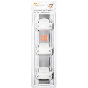 Lascal KiddyGuard Avant/Accent/Assure Staffe per rete e cancelletto per bambini, Morsetti per ringhiere rotonde o angolari fino a 50 mm, Set morsetti da 3, bianco