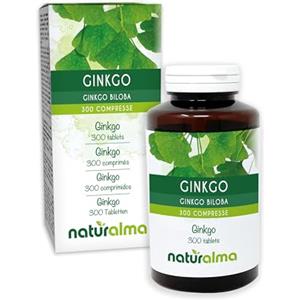 Naturalma Ginkgo (Ginkgo biloba) foglie Naturalma - 150 g - 300 compresse - Integratore alimentare - Naturale e Vegano