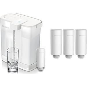 Philips Water - Instant Water Filter, caraffa filtrante con capacità di 3 l, ricaricabile tramite porta USB-C & Filtro Micro X-Clean instantaneo, AWP225/24