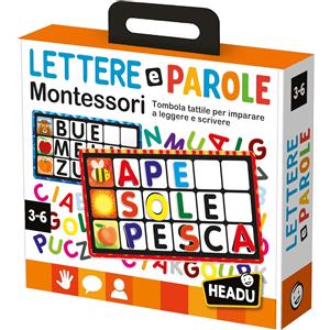 Headu Lettere e Parole Montessori - Gioco Educativo Tattile per Insegnare a Leggere e Scrivere ai Bambini 3-6 Anni