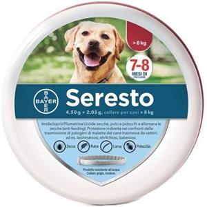 ELANCO ITALIA SpA Bayer, Seresto Collare Antiparassitario 4.50 g + 2.03 g, Oltre 8 kg