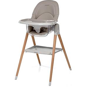 Foppapedretti Seggiolone e Baby Sedia Bonito, bambini da 6 mesi a 3 anni (fino a 15 Kg), Imbottitura Removibile e Lavabile, Seduta Ergonomica e Reclinabile, Doppio Vassoio Regolabile, Sand