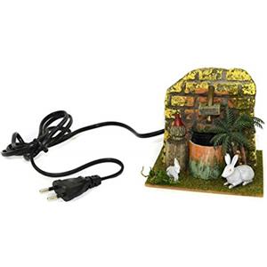 Christmas Decoration Scenario Presepe Fontana con Conigli/Anatre con Pompa Ricircolo Acqua Natale Decorazione