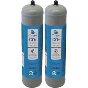 BELLEROFONTE Bombola CO2 per gasatore 600 gr usa e getta attacco M11x1 per erogatori - gasatori acqua frizzante co2, contenitore in acciaio N° 2 Bombole