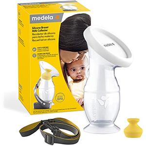 Medela raccoglitore latte materno per mamme che allattano al seno, raccoglilatte in silicone, con base con ventosa e coperchio per la conservazione, partner quotidiano per l'allattamento