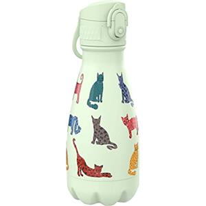 Ion8 Borraccia Termica Senza Perdite, Acciaio Inox, 280ml, Gatti