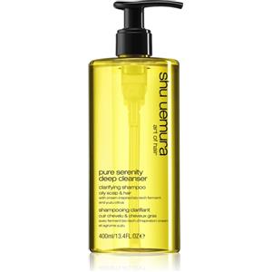 Shu Uemura Deep Cleanser Pure Serenity Shampoo Riequilibrante per Capelli e Cuoio Capelluto Grassi 400 ml con Fermenti Bio-Tech e Yuzu