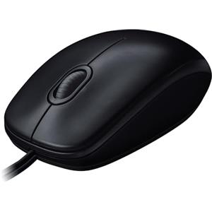 Logitech M100 Mouse USB con Cavo, 3 Pulsanti, Tracciamento Ottico 1000 DPI, Ambidestro, Compatibile con PC, Mac, Laptop, Nero
