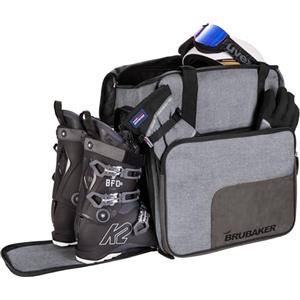 Brubaker Super Performance - Borsa Porta Scarponi da Sci Borsa da Casco con portascarpe - Grigio Nero