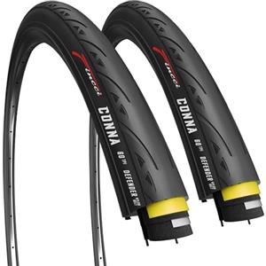 Fincci Copertoni Bici da Corsa 700x25c - Coppia Pneumatici 28 polici, 60TPI, Pieghevole Gomme 25-622 con Antiforatura 1mm per Sport Strada Ciclo Bicicletta - Confezione da 2 copertoncini