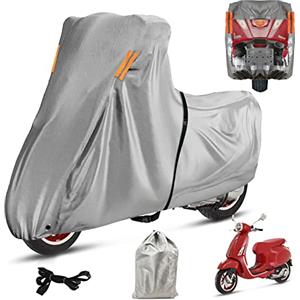 MRWiZMS Telo Moto, Accessori Moto per Lunghezza 1.7-1.9m Moto, Telo Coprimoto Intemperie per Vespa Primavera/Sprint/ET/LX/S, KYMCO 100-115 e Piaggio 1/Zip/NRG 50(200x90x110cm)