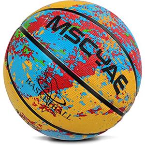 MSCYAE Pallone Basket Taglia 5,Palla Basket per Bambini,Mini Pallacanestro Taglia 3, Ideale per le Mani dei Bambini, in Gomma da Basket.