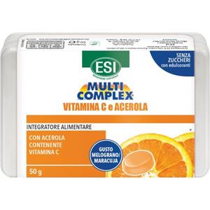 ESI Srl ESI Multicomplex Caramelle Vitamina C e Acerola, 50g - Sostegno Immunitario, Gusto Melograno