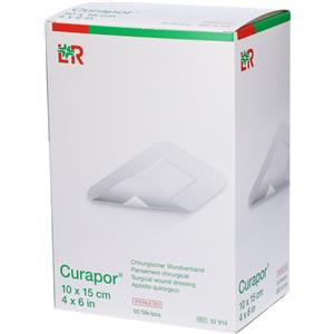 Lohmann & Rauscher Curapor Cerotto Traspirante Sterile 10x15 cm con Cuscinetto Centrale 4x2,5 cm - 50 Pezzi