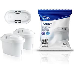 Aqualogis Pure+ Cartuccia per filtro dell'acqua compatibile con caraffa Brita Maxtra+ Marella, Style, Fun bianco